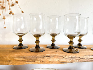 Tulip Brown Libby Glassware, set of 6