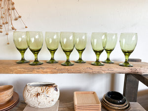 Green Libby Glasses, set of 8
