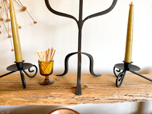 Wrought Iron Pillar Candelabra