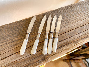 Pearl & Sterling Cheese Knives