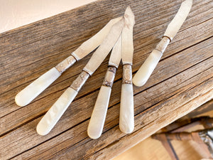 Pearl & Sterling Cheese Knives