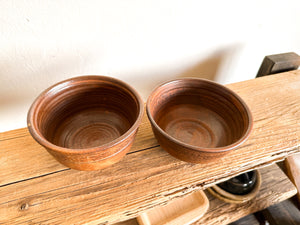 Hand Turned Pottery Bowls, pair