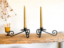 Load image into Gallery viewer, Black Metal Tapered Candle Holders, pair