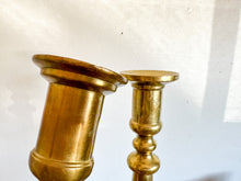 Load image into Gallery viewer, Tall Statement Brass Candle Holders, pair