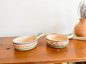 Hand Painted Mexican Pottery Bowls, Pair