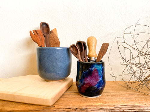 Black & Blue Pottery Vessel