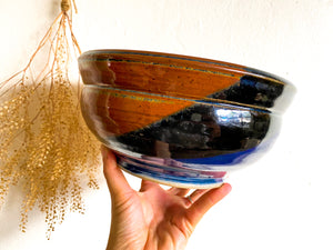 Brown & Blue Studio Pottery Kitchen Bowl
