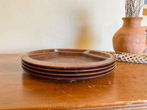 Wooden Partition Plates, set of 4
