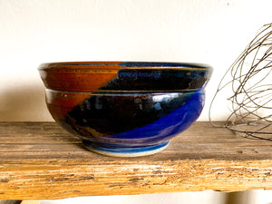 Brown & Blue Studio Pottery Kitchen Bowl