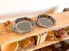 Load image into Gallery viewer, Brown &amp; Black Octagon Dishes, pair