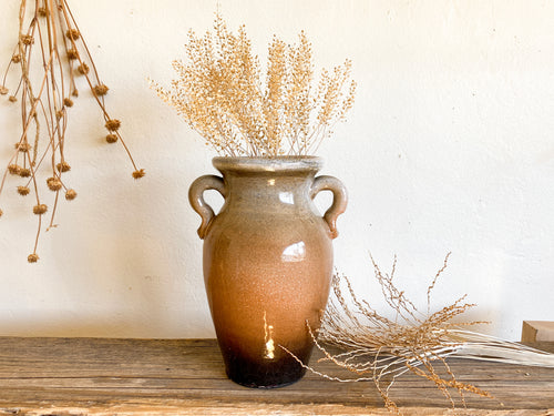 Large Ombre Brown Amphora Vase