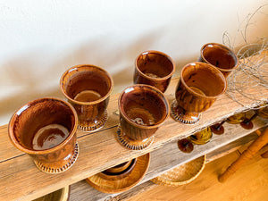 Studio Pottery Brown Goblets, set of 6