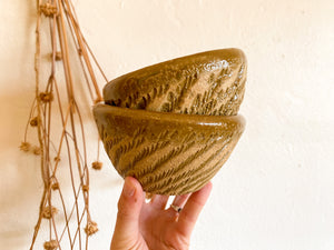 Textured Pottery Bowls, pair