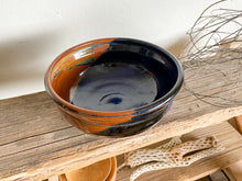 Load image into Gallery viewer, Brown &amp; Blue Studio Pottery Kitchen Bowl