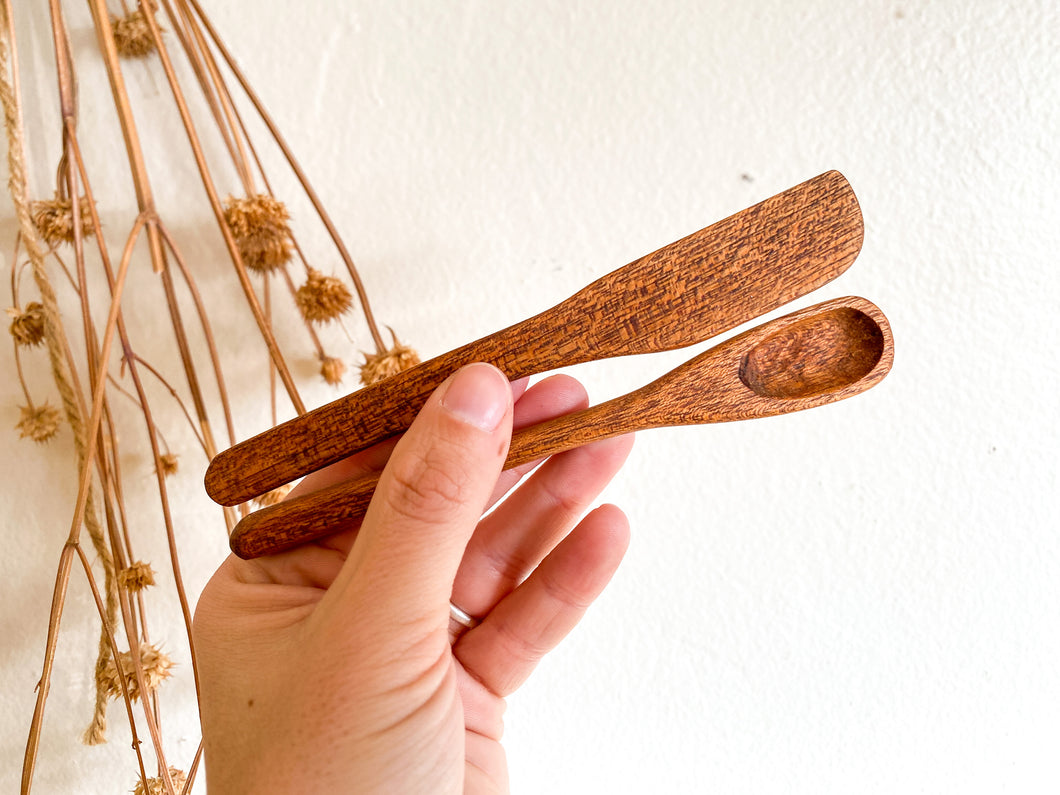 Hand Crafted Spoon and Cheese Knife, pair
