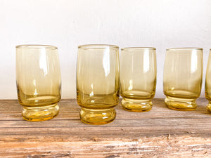 Amber Glass Snifters, set of 5