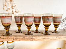 Load image into Gallery viewer, Brown Glass Goblets , set of 6