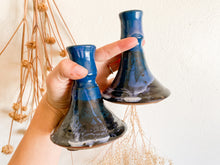 Load image into Gallery viewer, Blue Ceramic Candlestick Holders, pair