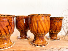 Load image into Gallery viewer, Studio Pottery Brown Goblets, set of 6