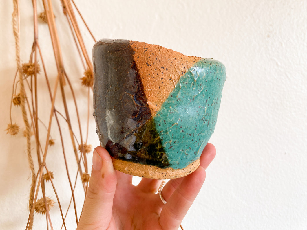 Blue and Teal Studio Pottery Vessel