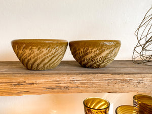 Textured Pottery Bowls, pair