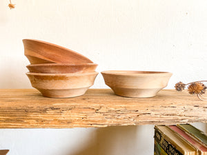 Stackable Blonde Wooden Bowls, set of 4