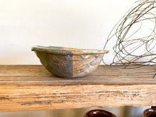 Load image into Gallery viewer, Turquoise &amp; Beige Pinched Pottery Bowl