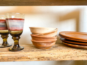 Stackable Blonde Wooden Bowls, set of 4